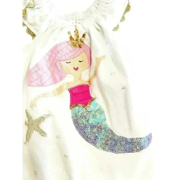 Mudpie Infant Girls Mermaid Bubble Romper Size 3-6 Months - Picture 2 of 9